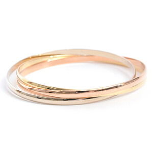 Cartier Trinity Bangle Bracelet Yellow Gold White Gold Pink Gold